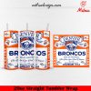 Broncos Three Time Super Bowl Champions 20oz Skinny Tumbler Wrap PNG Design Download