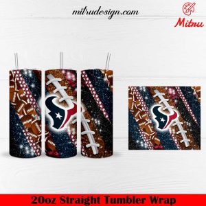 Houston Texans Glitter 20oz Skinny Tumbler Wrap PNG Digital File