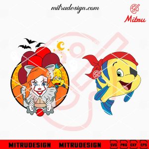 Ariel And Flounder Halloween SVG, PNG, DXF, EPS, Cut Files