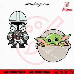 Baby Boba Fett SVG, Yoda SVG, Cute Star Wars Mandalorian SVG, PNG, DXF, EPS, Cricut