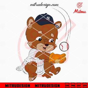 Baby New York Yankees Bear Mascot SVG, Cute Yankees SVG, For Kids
