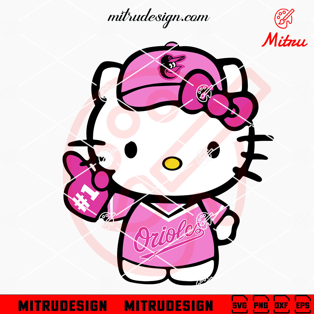 Pink Hello Kitty Baltimore Orioles SVG, PNG, DXF, EPS, Digital Download Pink Hello Kitty Baltimore Orioles SVG, PNG, DXF, EPS, Digital Download