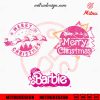 Barbie Merry Christmas Bundle SVG, Pink Girl Xmas SVG, PNG, DXF, EPS