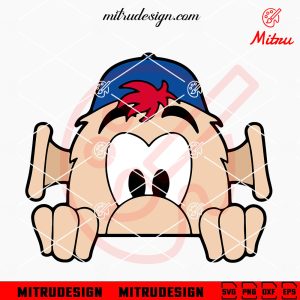 Atlanta Braves Blooper Mascot Peeking SVG, Funny Braves Baseball SVG, PNG, DXF, EPS