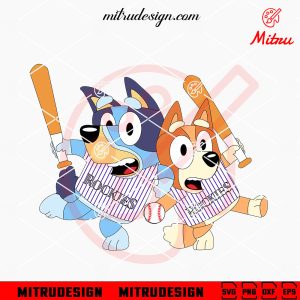 Bluey Colorado Rockies SVG, Bluey Bingo Rockies Baseball SVG, PNG, DXF, EPS, For Cricut