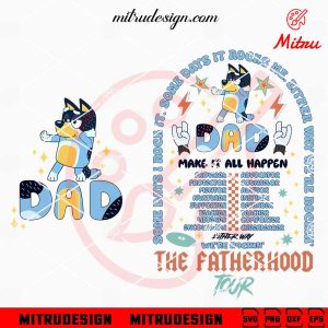 Bluey Dad Rock Tour SVG, Bandit Heeler Rock And Roll SVG, PNG, DXF, EPS, Shirts