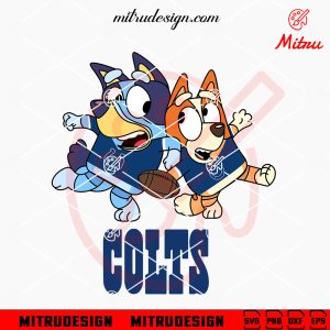 Bluey Indianapolis Colts SVG, Bluey Bingo Colts Football SVG, PNG, DXF, EPS, Digital Download