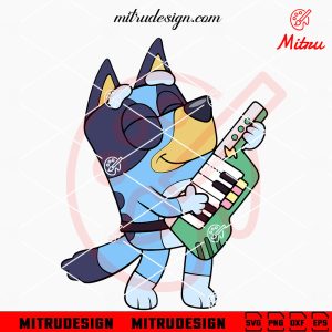 Bluey Keytar SVG, Bluey Cartoon Music SVG, PNG, DXF, EPS, Cutting Files