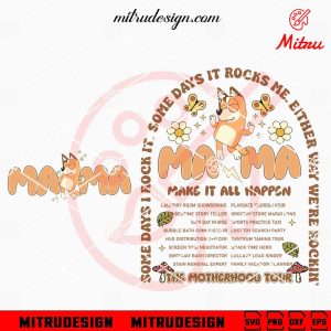 Bluey Mama Rock Tour SVG, Funny Bluey Mom SVG, Chilli Mama SVG, PNG, DXF, EPS, Designs