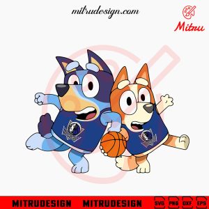 Bluey Dallas Mavericks SVG, Bluey Dog Mavericks NBA Team SVG, PNG, DXF, EPS, Digital Download