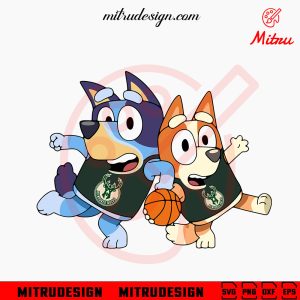 Bluey Milwaukee Bucks SVG, Bluey Bingo Bucks NBA Basketball SVG, PNG, DXF, EPS