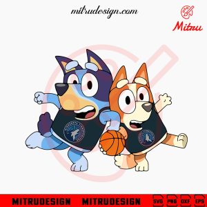 Bluey Minnesota Timberwolves SVG, Bluey Bingo Timberwolves Basketball SVG, PNG, DXF, EPS, Cricut