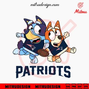 Bluey New England Patriots SVG, Bluey Bingo Patriots Team SVG, PNG, DXF, EPS