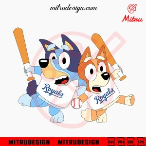 Bluey Kansas City Royals SVG, Bluey Bingo KC Baseball Team SVG, PNG, DXF, EPS