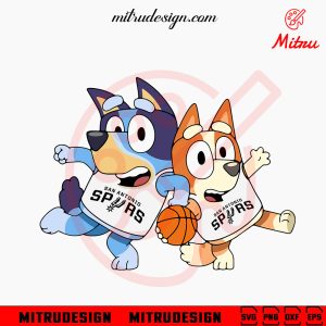 Bluey Bingo San Antonio Spurs SVG, Cute Bluey Spurs NBA Basketball SVG, PNG, DXF, EPS