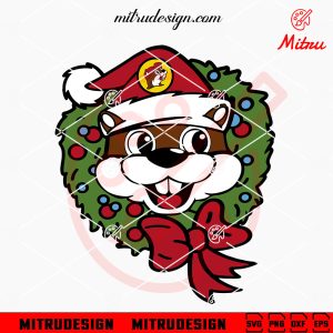 Buc Ee’s Christmas Wreath SVG, Bucky Beaver Xmas SVG, PNG, DXF, EPS, Cricut