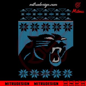 Carolina Panthers Christmas Ugly Sweater SVG, Panthers Christmas SVG, PNG, DXF, EPS, Cricut