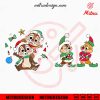 Chip Dale Christmas SVG, Cute Disney Chipmunks Xmas SVG, PNG, DXF, EPS, Cricut