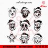 Christmas Dogs Bundle SVG, Dog Santa Hat SVG, PNG, DXF, EPS, Files