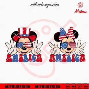 Mickey God Bless America SVG, Patriotic America SVG, Happy Independence Day SVG Cute Mickey Minnie America SVG, Disney 4th July SVG, Mickey Mouse Patriotic SVG