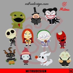 Cute Nightmare Before Christmas Bundle PNG, Jack, Sally, Oogie Boogie PNG, For Halloween