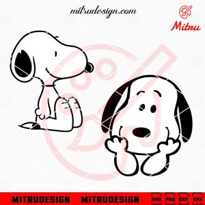 Cute Snoopy SVG, Peanuts Beagle Cartoon SVG, PNG, DXF, EPS, Cut Files