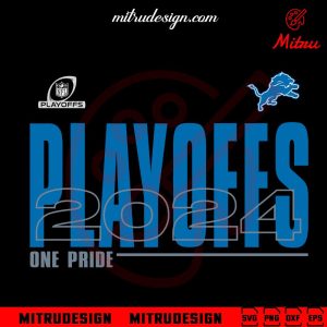 Detroit Lions NFL Playoffs 2024 SVG, Lions One Pride SVG, Digital Download