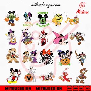 Disney Friends Halloween Bundle SVG, Mickey Spooky Season SVG, PNG, DXF, EPS, Files