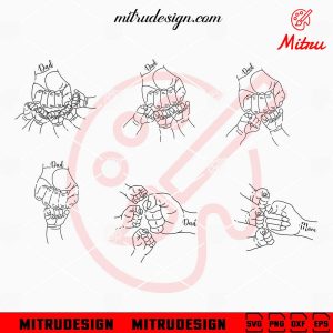 Family Fist Bump Bundle SVG, Dad Hand SVG, Mommy SVG, PNG, DXF, EPS, Cricut Download