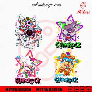 Five Nights At Freddy’s Bundle SVG, Dj Music Man, Freddy Chica Roxy SVG, Cut Files