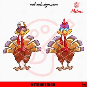 Funny Turkey Boy And Girl PNG, Gobble PNG, Cute Thanksgiving PNG