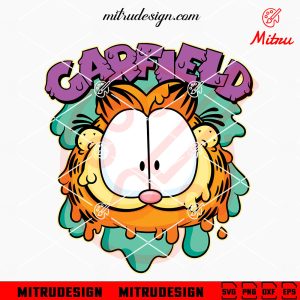 Garfield Head SVG, Cute Cat Cartoon SVG, PNG, DXF, EPS, Cut Files