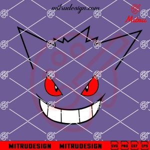 Gengar Pokemon Face SVG, PNG, DXF, EPS, Instant Download