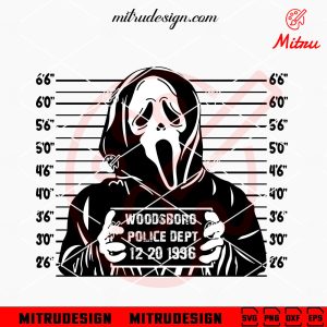 Ghostface Mugshot SVG, Funny Scream Halloween SVG, PNG, DXF, EPS