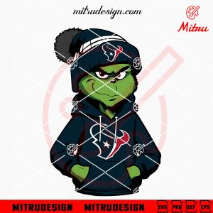 Grinch Wearing Texans Hoodie SVG, Houston Texans Boy Christmas SVG, PNG, Files