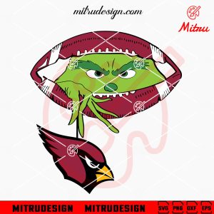 Grinch Holding Arizona Cardinals SVG, Grinch Cardinals Football Peeking SVG, PNG, Clipart
