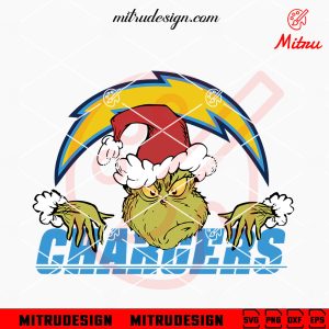 Grinch Los Angeles Chargers SVG, LA Football Christmas SVG, PNG, DXF, EPS