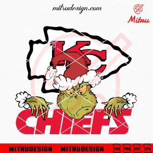 Grinch Kansas City Chiefs SVG, Kansas City Football Christmas SVG, Digital Download