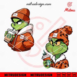 Grinch Denver Broncos Drinking Coffee SVG, Grinchmas Broncos SVG, For Cricut