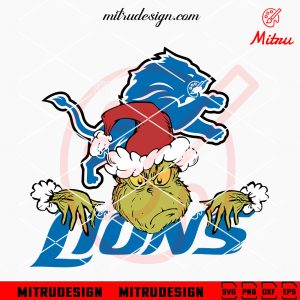 Grinch Detroit Lions SVG, Detroit Football Christmas SVG, PNG, Vector