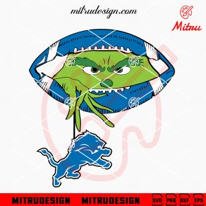 Grinch Holding Detroit Lions SVG, Grinch Lions Football Peeking SVG, Cutting Files