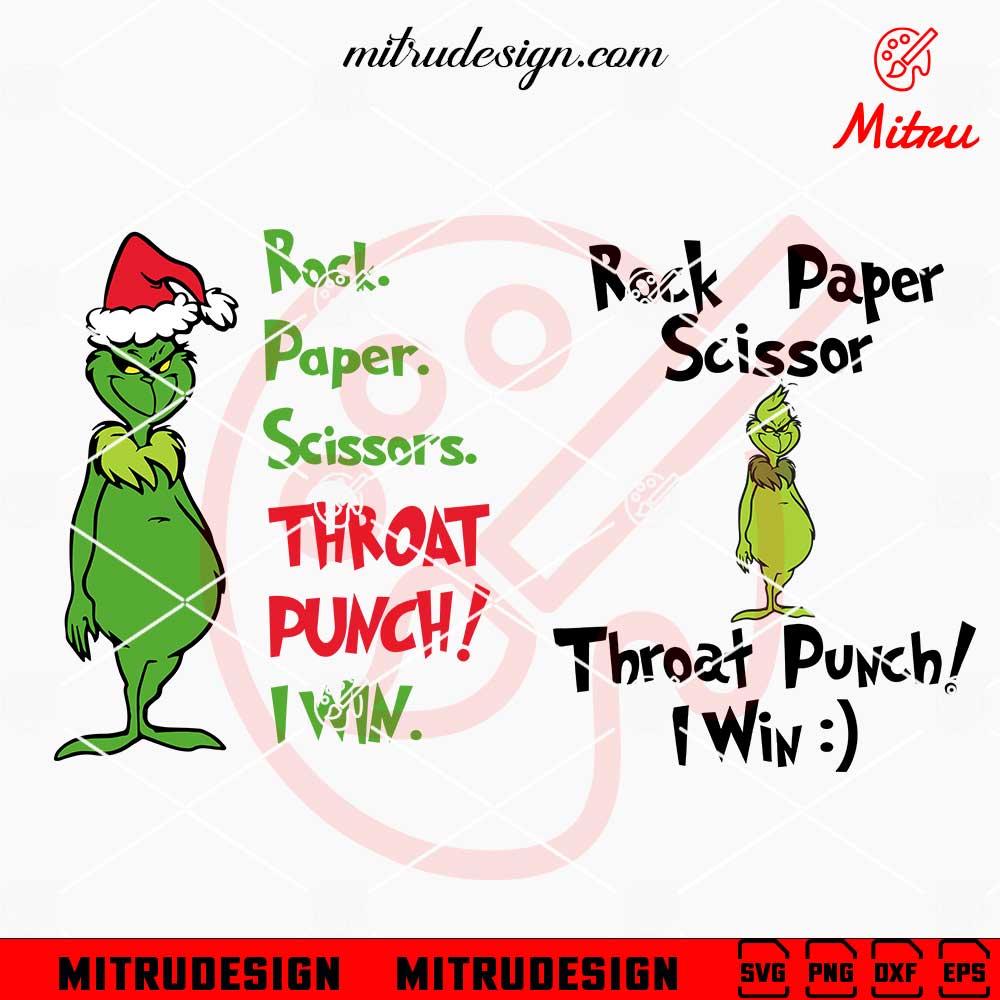 Grinch Rock Paper Scissors Throat Punch Bundle SVG, PNG, DXF, EPS, Cricut Grinch Rock Paper Scissors Throat Punch Bundle SVG, PNG, DXF, EPS, Cricut