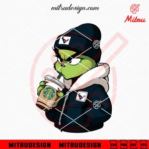Grinch Houston Texans Drinking Coffee SVG, Trendy Texans Christmas SVG, Digital Files