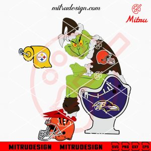 Grinch Cleveland Browns On Toilet SVG, Funny Grinch Browns Football SVG, PNG, DXF, EPS