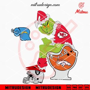 Grinch Kansas City Chiefs On Toilet SVG, Funny Grinch Chiefs Football SVG, Digital Download