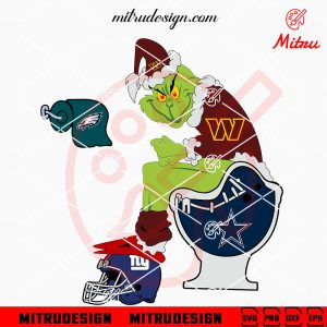 Grinch Philadelphia Eagles On Toilet SVG, Grinch Eagles Football Christmas SVG, PNG, Cricut Grinch Washington Commanders On Toilet SVG, Funny Grinch Commanders Football SVG