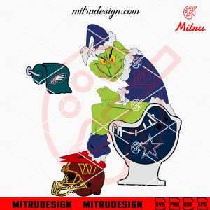 Grinch New York Giants On Toilet SVG, Grinch Giants Football Christmas SVG, PNG, DXF, EPS