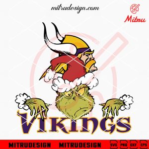 Grinch Minnesota Vikings SVG, Minnesota Football Christmas SVG, Cutting Files