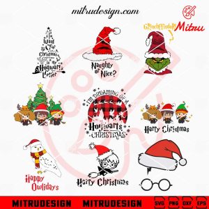 Harry Potter Christmas Bundle SVG, Grinchffindor SVG, I'm Dreaming Of A Hogwarts Christmas SVG