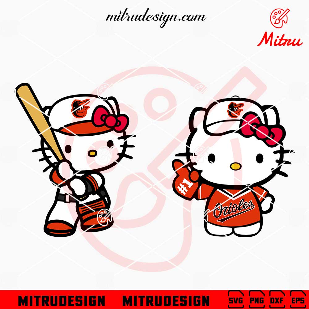 Hello Kitty Baltimore Orioles SVG, PNG, DXF, EPS, Digital Download Hello Kitty Baltimore Orioles SVG, PNG, DXF, EPS, Digital Download